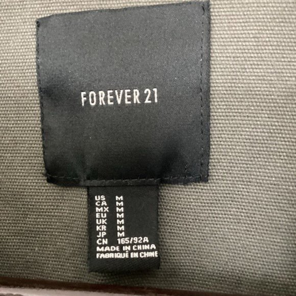 Forever 21 Army Green Leopard Print Utility Jacket - Picture 6 of 7